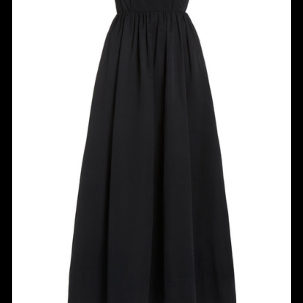 NWT $495 STAUD Alix Maxi Black Dress Puff Sleeves Size 2 Open Back - Picture 10 of 16